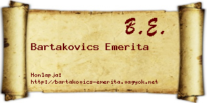 Bartakovics Emerita névjegykártya